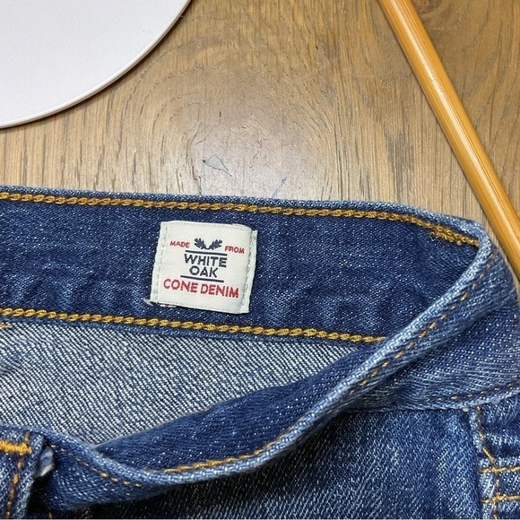 Levi’s button fly white oak cone denim slim straight raw hem Size 26 EUC - Picture 4 of 14